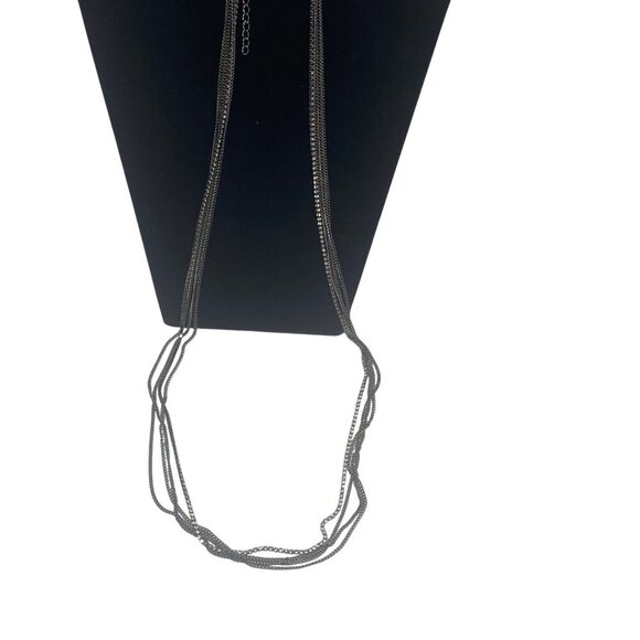 Paparazzi Jewelry Sleek & Destroy Multilayer Black Necklace & Earrings For Women - Picture 9 of 12